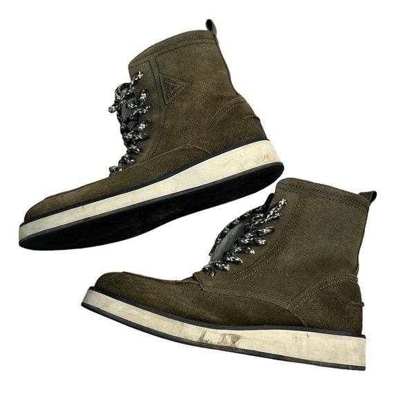 Men’s Genuine Suede Leather Army Green Lace Guess Boots 2017 main image 4